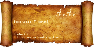 Amrein Ahmed névjegykártya